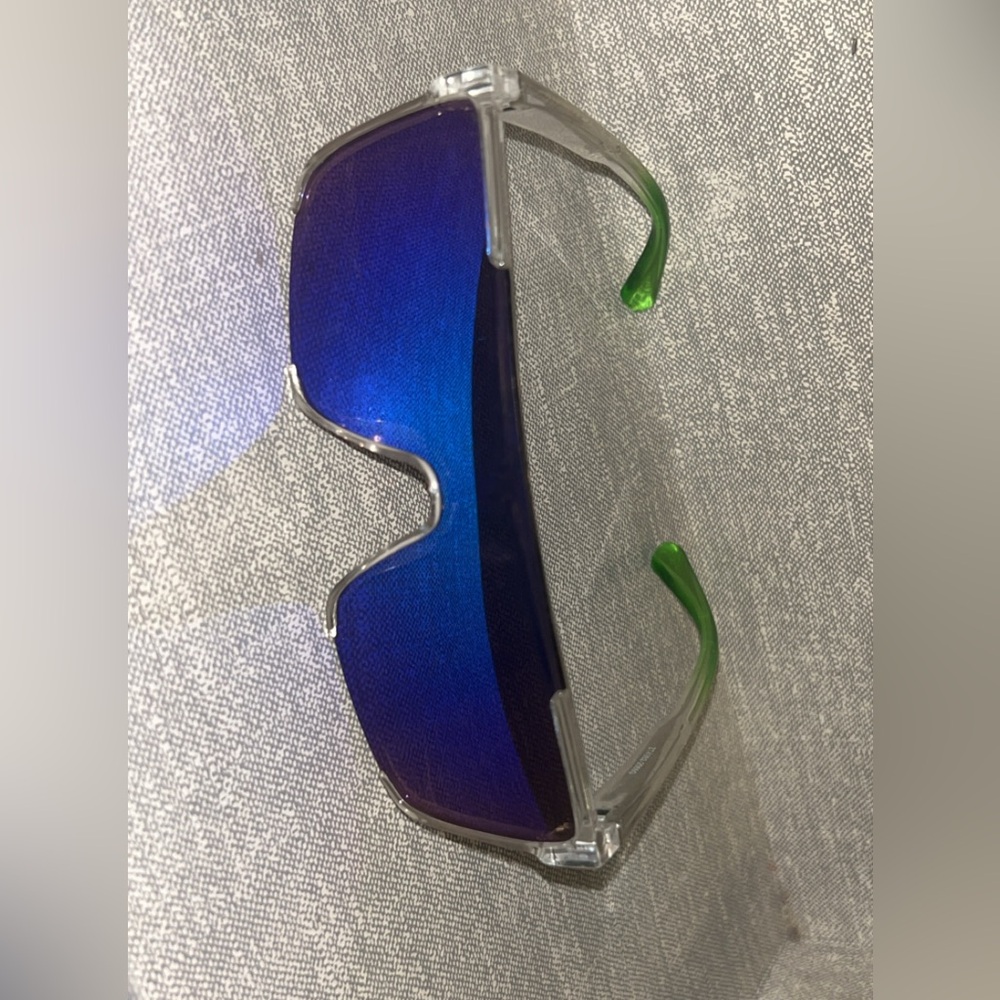 Purple and green sunglasses with a retro vibe #festival #rave #goggles